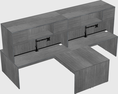 Quad l-shaped office desks