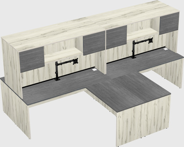 Quad l-shaped office desks