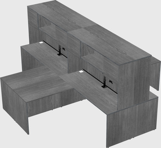 Quad l-shaped office desks