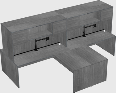 Quad l-shaped office desks