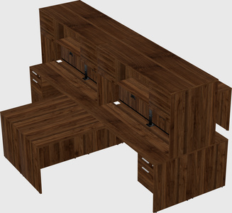 Quad l-shaped office desks