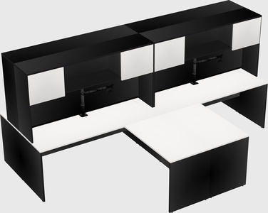 Quad l-shaped office desks