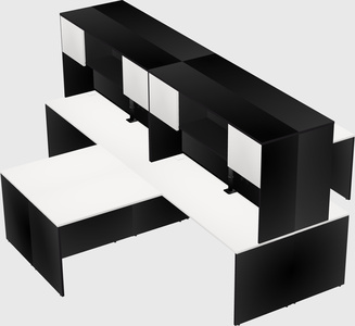 Quad l-shaped office desks