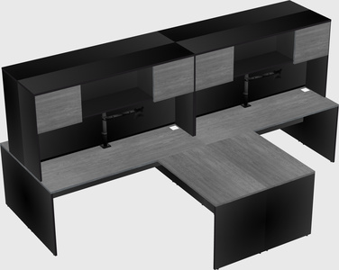 Quad l-shaped office desks
