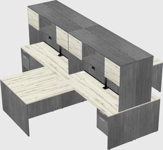 Quad l-shaped office desks