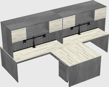 Quad l-shaped office desks