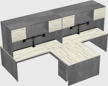 Quad l-shaped office desks