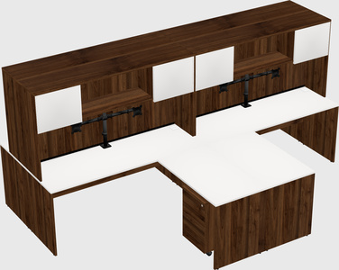 Quad l-shaped office desks