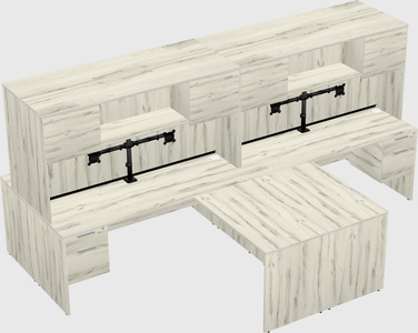 Quad l-shaped office desks
