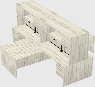 Quad l-shaped office desks