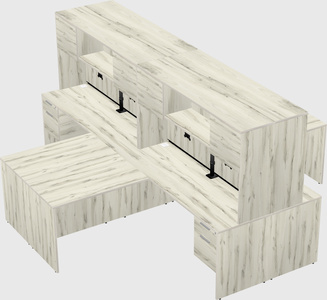 Quad l-shaped office desks