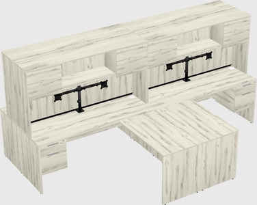 Quad l-shaped office desks