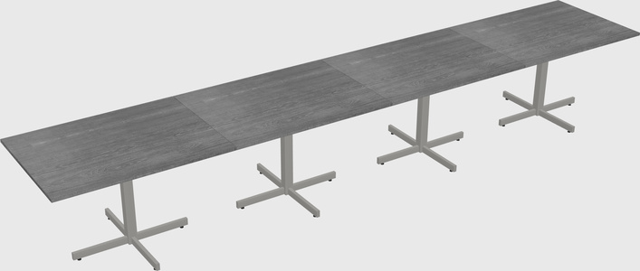 Table with metal base