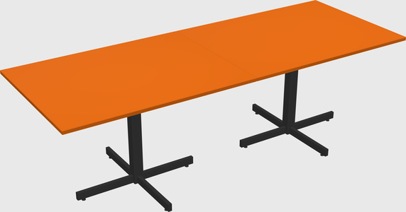 Table with metal base