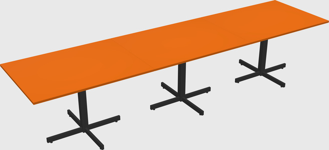 Table with metal base