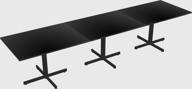 Table with metal base
