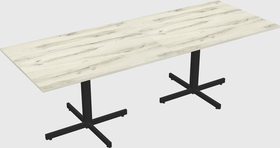 Table with metal base