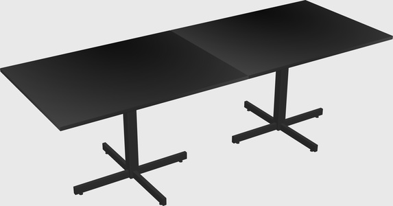 Table with metal base