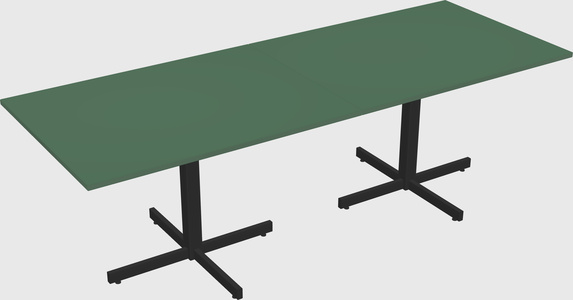 Table with metal base