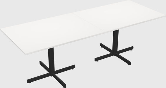 Table with metal base