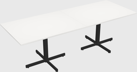 Table with metal base