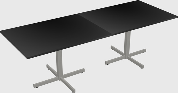Table with metal base