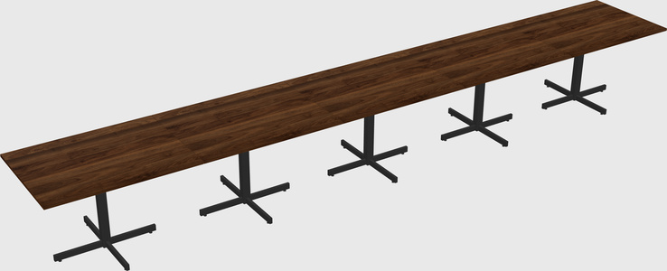 Table with metal base