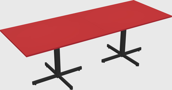 Table with metal base