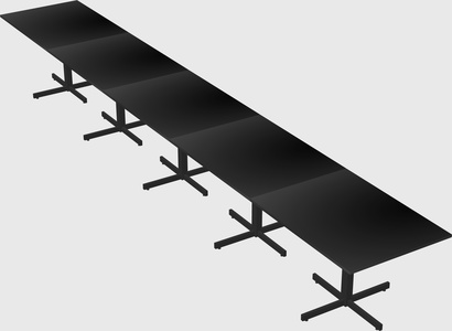 Table with metal base