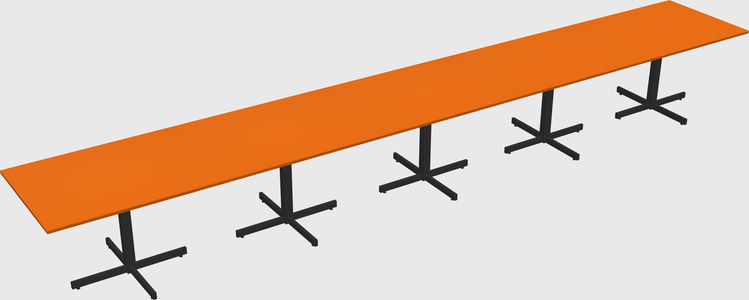 Table with metal base