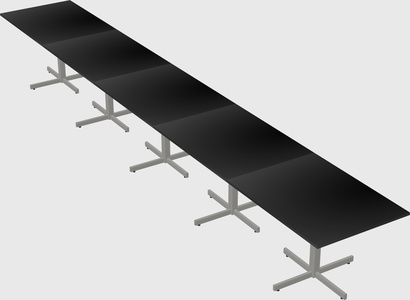 Table with metal base