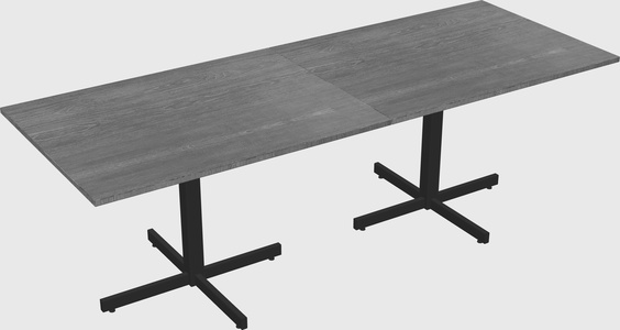 Table with metal base