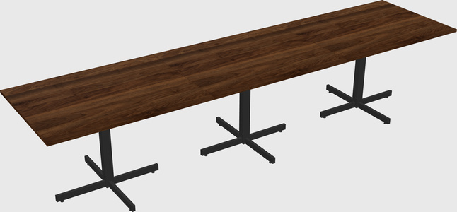 Table with metal base