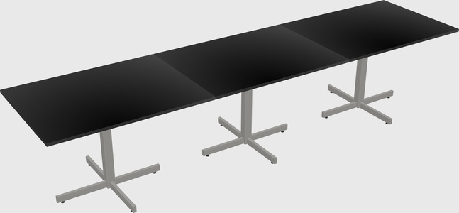 Table with metal base