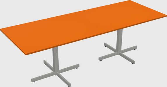 Table with metal base