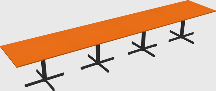 Table with metal base