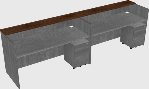 Shared u-shaped reception desks
