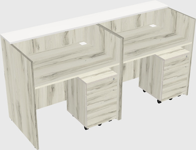 Shared u-shaped reception desks