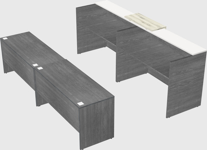 Shared u-shaped reception desks