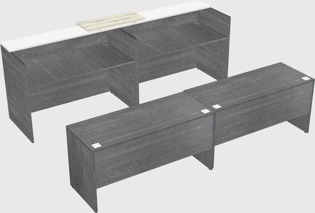 Shared u-shaped reception desks