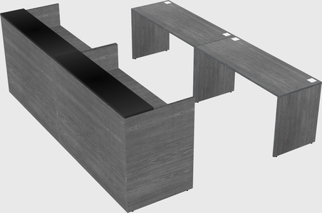 Shared u-shaped reception desks