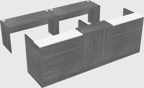 Shared u-shaped reception desks