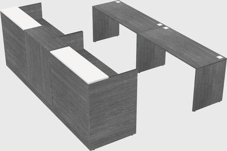 Shared u-shaped reception desks