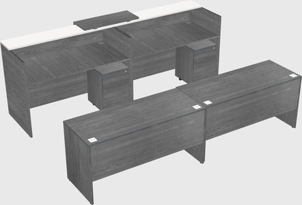 Shared u-shaped reception desks