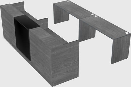 Shared u-shaped reception desks