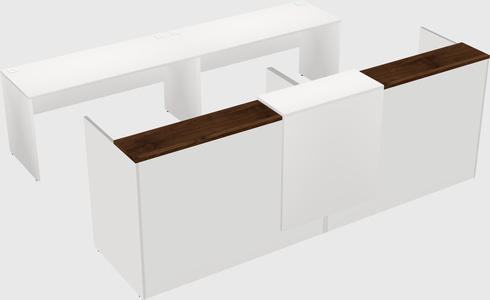 Shared u-shaped reception desks