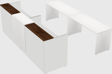 Shared u-shaped reception desks