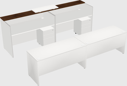 Shared u-shaped reception desks