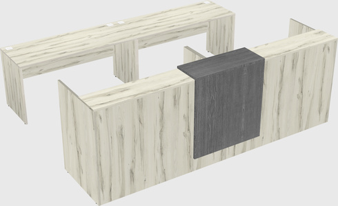 Shared u-shaped reception desks