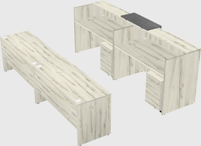 Shared u-shaped reception desks